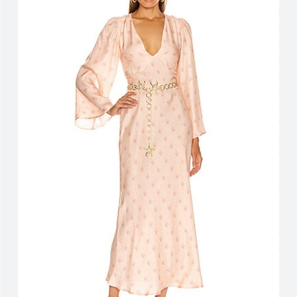 Rixo London open back silk dress